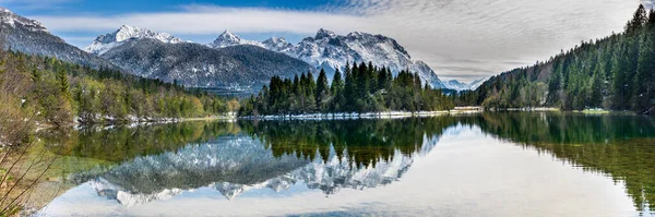Paysage Panoramique Hiver Avec Montagnes Alpines Bavière — Photo