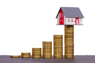 Üzerinde model ev olan Euro sikkelerinin grafiği