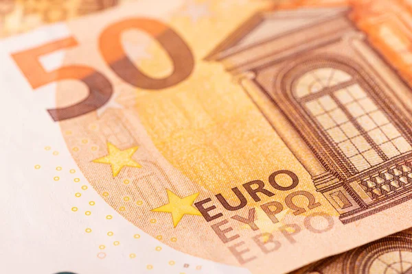 Detalle Los Billetes Euros — Foto de Stock