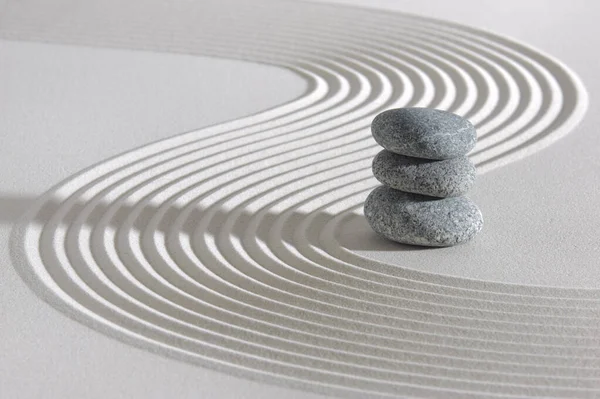 Japanischer Zen Garten Mit Stein Strukturiertem Sand — Stockfoto