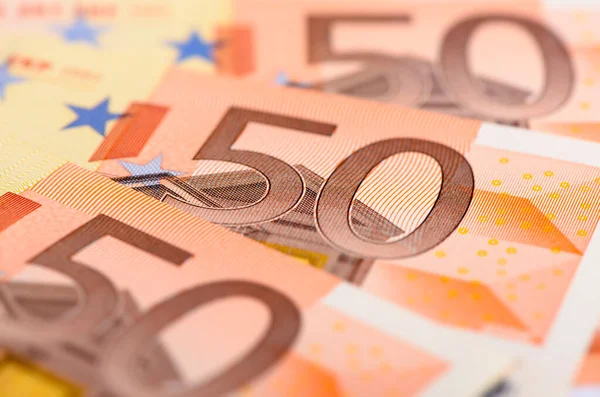 Detalhe Das Notas Euro — Fotografia de Stock