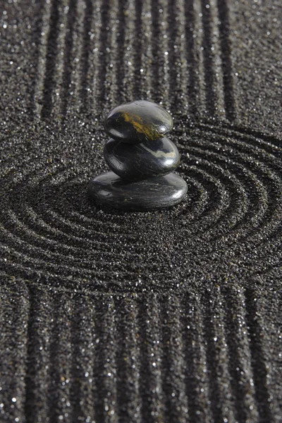 Japanischer Zen Garten Mit Stein Strukturiertem Sand — Stockfoto