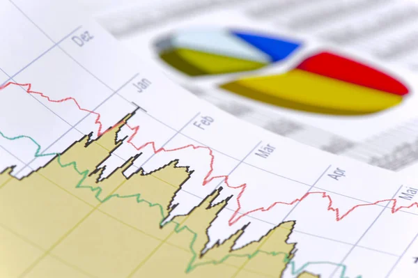 Finanzas Economía Con Cálculo Gráfico — Foto de Stock