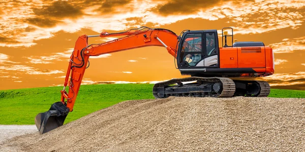 Escavatore Lavoro Cantiere — Foto Stock