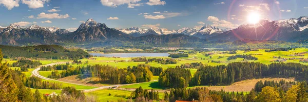 Panorama Bergskedja Bayern Tyskland — Stockfoto