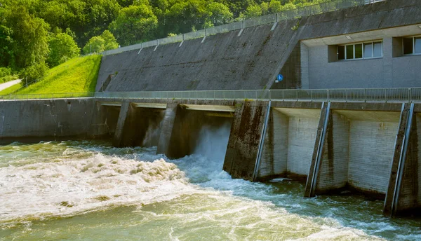 Elektrownia Wodna Rzece Lech Niemczech — Zdjęcie stockowe