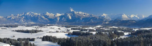 Panoramiczny Krajobraz Bawarii Zimą — Zdjęcie stockowe