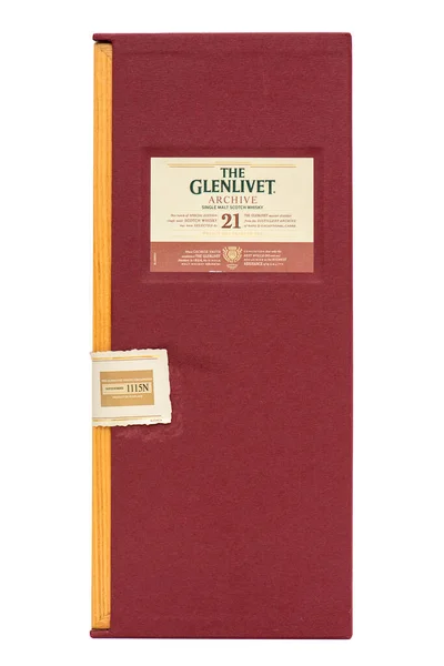 Doos Met Jaar Oude Glenlivet Single Malt Whisky — Stockfoto