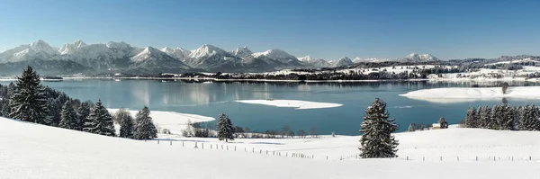 Panoramisch Landschap Regio Allgaeu Beieren Winter — Stockfoto