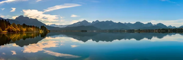 Panoramalandschaft Bayern Forggensee Spiegel Der Alpen — Stockfoto