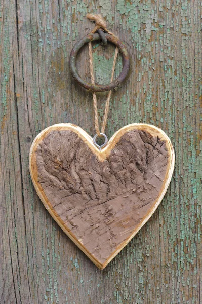 Corazón de madera en el árbol — Foto de Stock