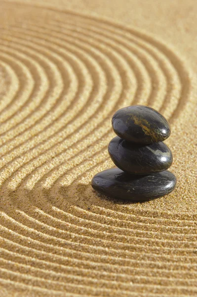 Japanese ZEN garden with candle lights — Stock Photo, Image