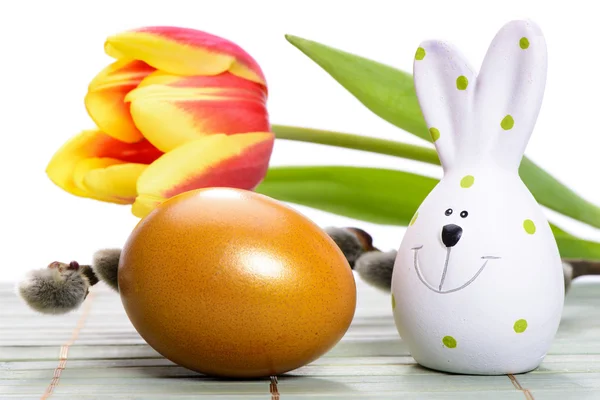 Easter egg and rabbit — Stock Photo, Image