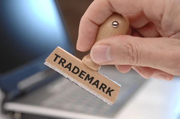 Rubber stamp printed with trademark — Stock Photo, Image
