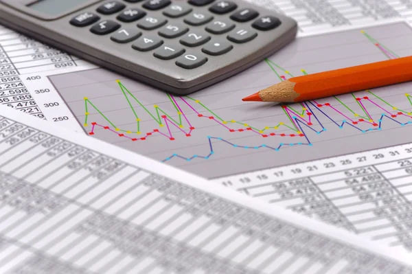 Financial business chart and budget calculation — Stock Photo, Image