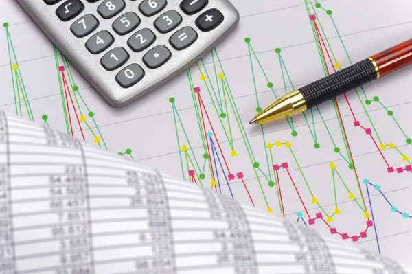 Financial business chart and budget calculation — Stock Photo, Image