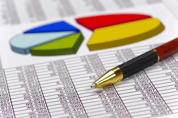 Financial business chart and budget calculation — Stock Photo, Image