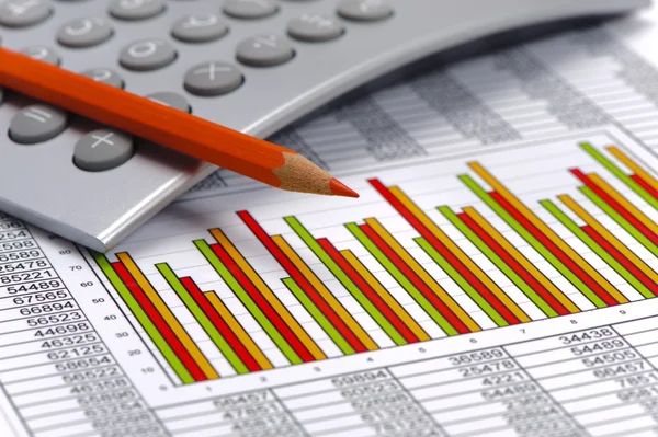Finansowej przedsiębiorstwa wykresu i budżetu obliczeń — Zdjęcie stockowe
