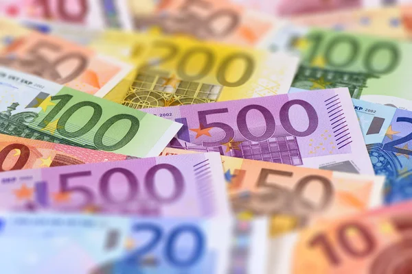 Groep van euro-bankbiljetten — Stockfoto