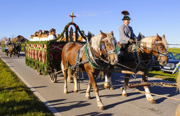 Procissão de cavalo católico na Baviera — Fotografia de Stock