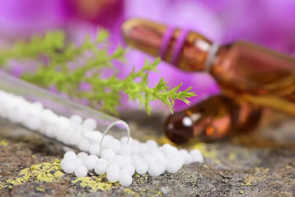 Alternative medicine with herbal pills — Stock Photo, Image