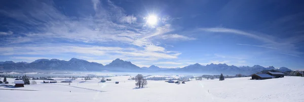 Paysage panoramique en Bavière en hiver — Photo