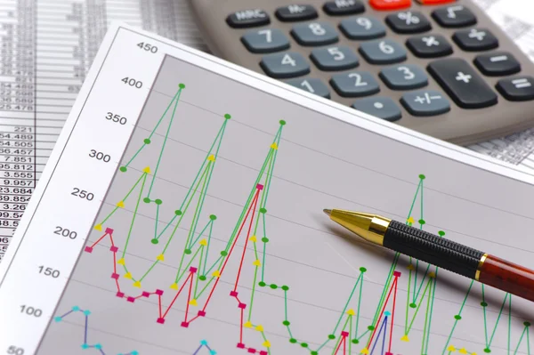 Financial business chart at stock market — Stock Photo, Image