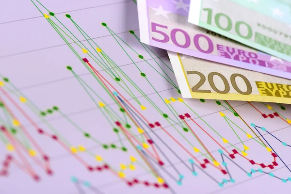 Financial business chart at stock market — Stock Photo, Image