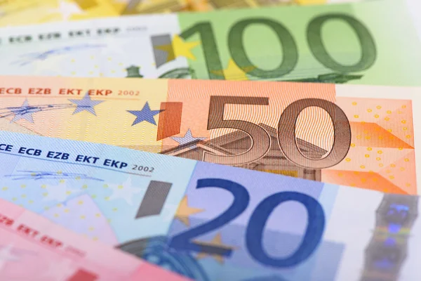 Банкноти євро валюти — стокове фото