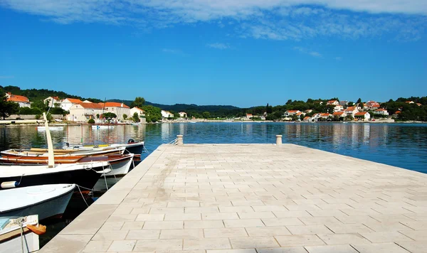 lumbarda, korcula, Hırvatistan için tatil adadaki limanda