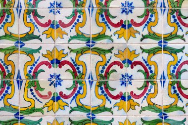 renkli azulejos - fayans Lizbon, Portekiz