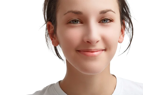 Rosto de uma bela menina sorridente — Fotografia de Stock