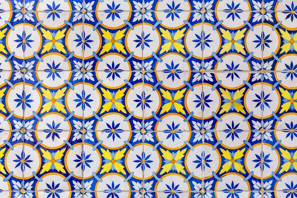 Staré azulejos - ručně malované dlaždice z Lisabonu — Stock fotografie