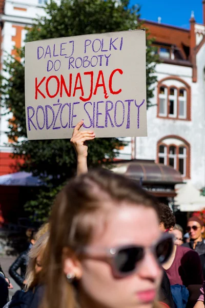 Sopot, Polonia, 2016 09 24 - protesta contra la ley antiaborto — Foto de Stock