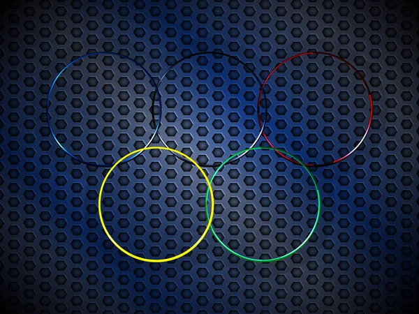 Anneaux olympiques métalliques Contexte — Image vectorielle