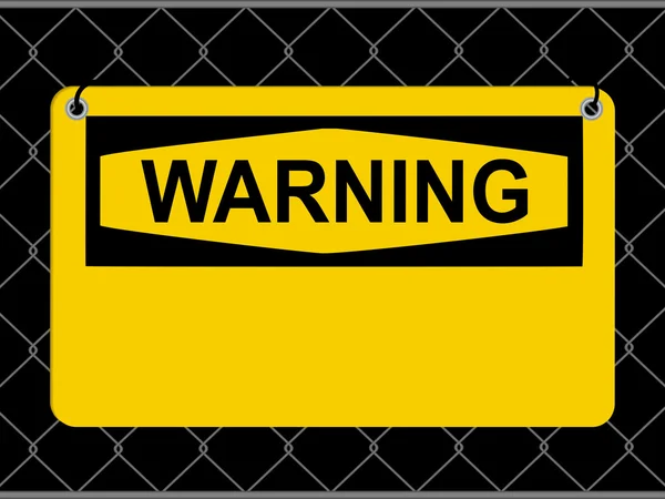 Warnschild in gelb über schwarzem Hintergrund mit Netz — Stockvektor
