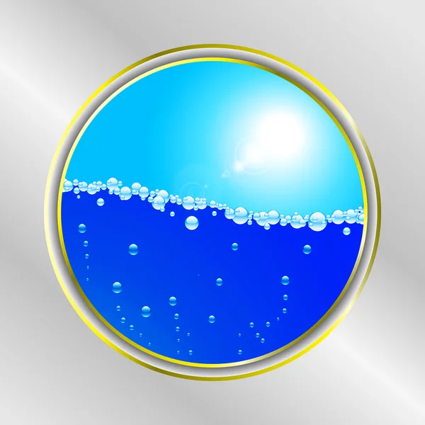 Bulle d'eau et ciel ensoleillé frontière — Image vectorielle