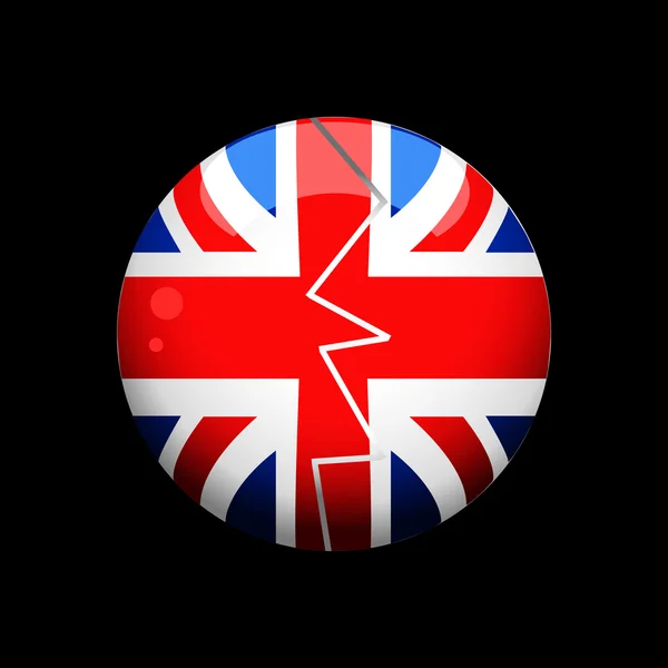 Broken British sphere over black background — Stock Vector