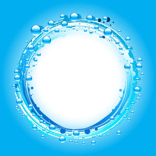 Bulles d'eau frontière sur bleu — Image vectorielle