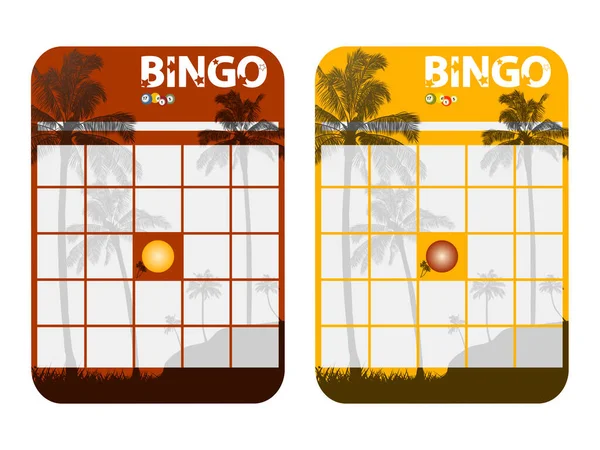 Copia Blanco Espacio Bingo Cards Cut Outs Rojo Amarillo Decorado — Archivo Imágenes Vectoriales