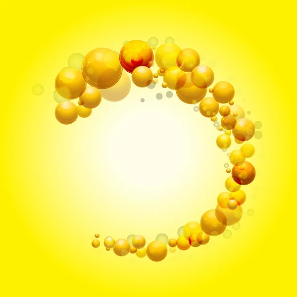 3D koule hranice na žlutém podkladu — Stockový vektor