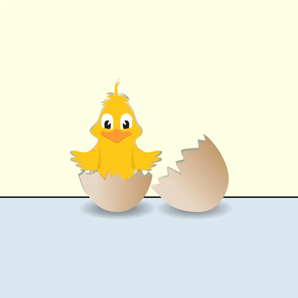 Pollito y huevo roto — Archivo Imágenes Vectoriales