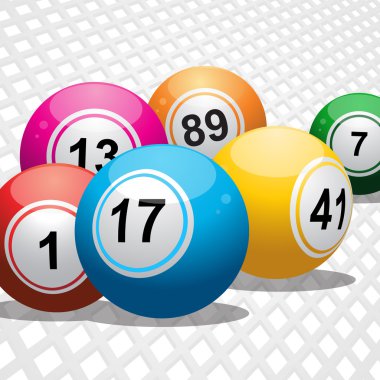 Bingo topları beyaz 3d arka planda