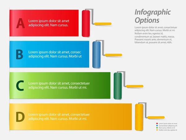 Infographie avec rouleaux de peinture — Photo