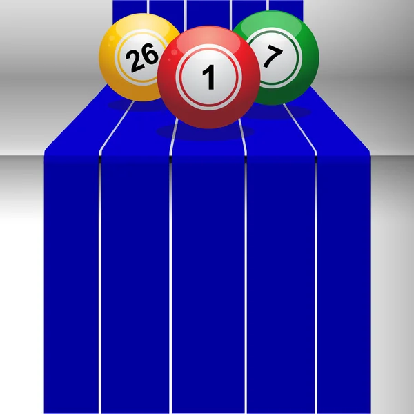 Bingo balls on 3D step — Stock Vector