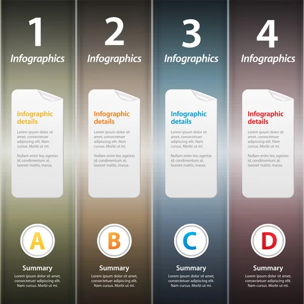 Carpetas metálicas infografía — Archivo Imágenes Vectoriales