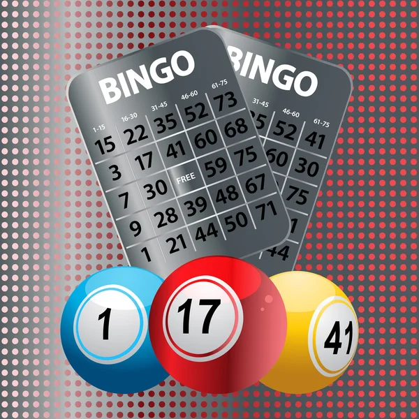 Bingo 球和金属的宾果卡 — 图库照片