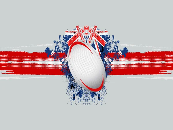 Rugby ball on a grunge background with flag — Stock Photo, Image