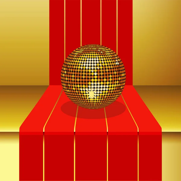 Disco ball on 3D Step — Stock Vector