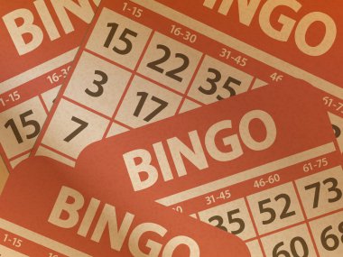 bingo kartları kahverengi kağıt üzerinde
